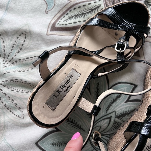 L.K. Bennett platform espadrilles in black size 37 - Picture 2 of 7